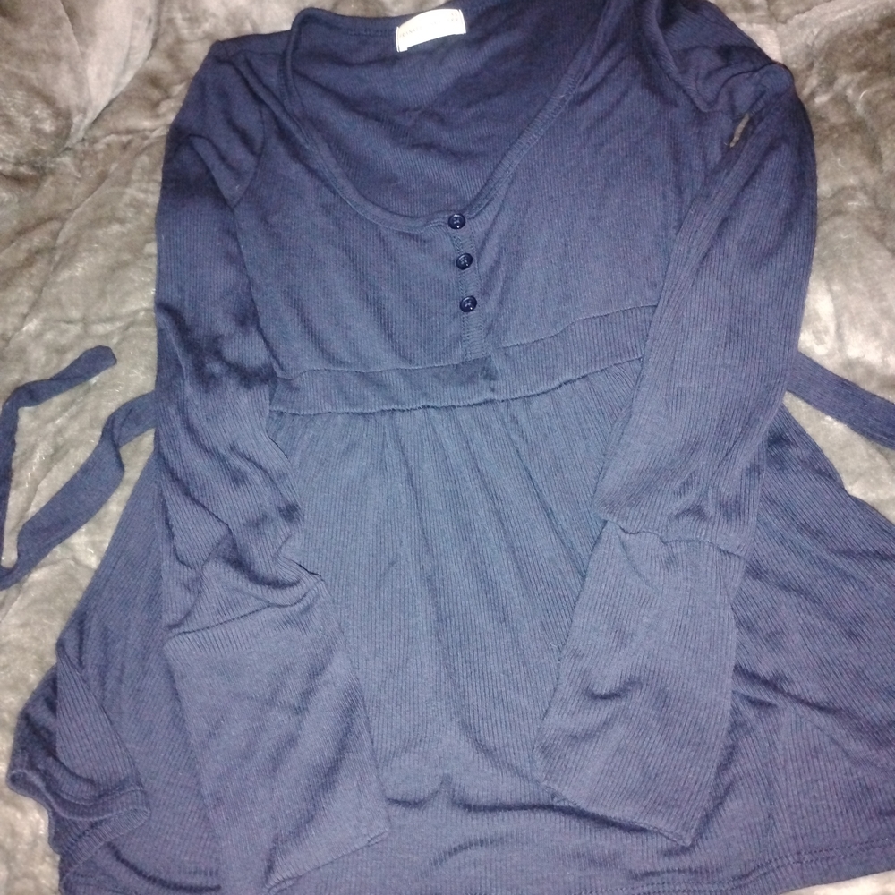 Chic Navy Long Sleeve Women's Top